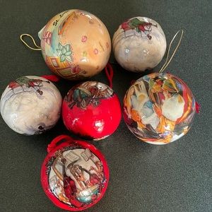 Vintage Christmas plastic balls,